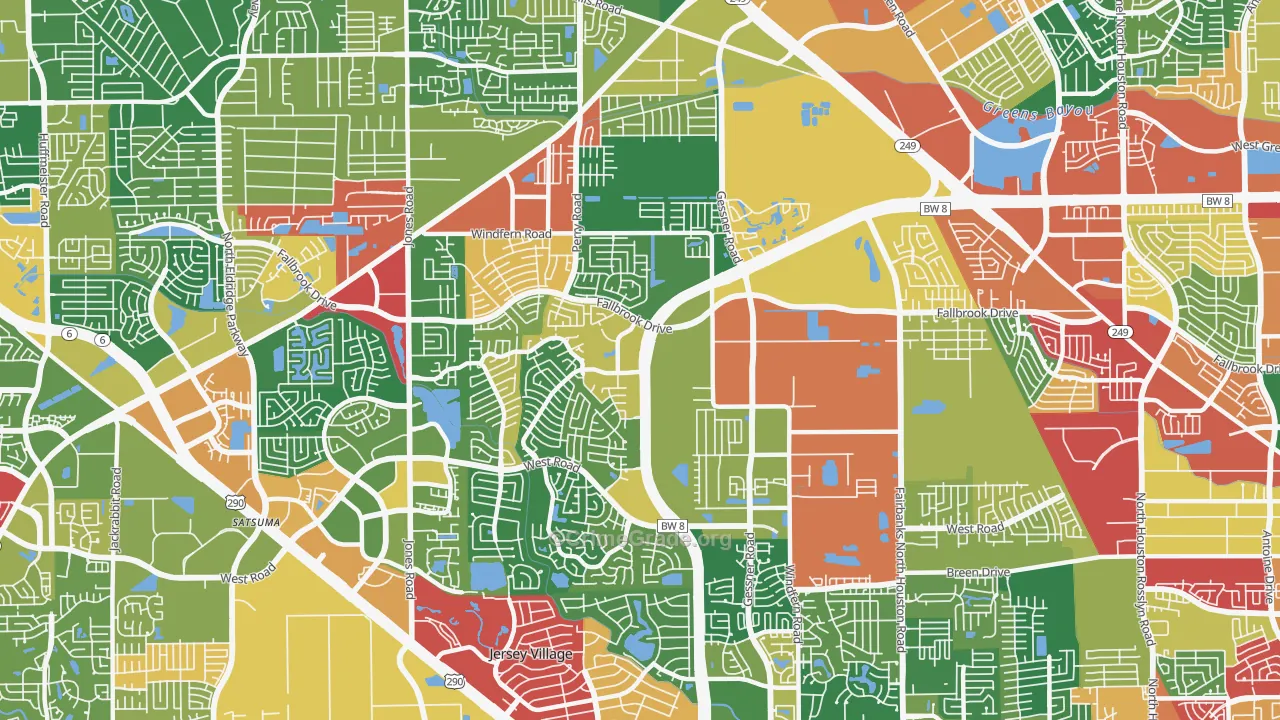 77064, TX Map of Drug-Related Crime Rates
