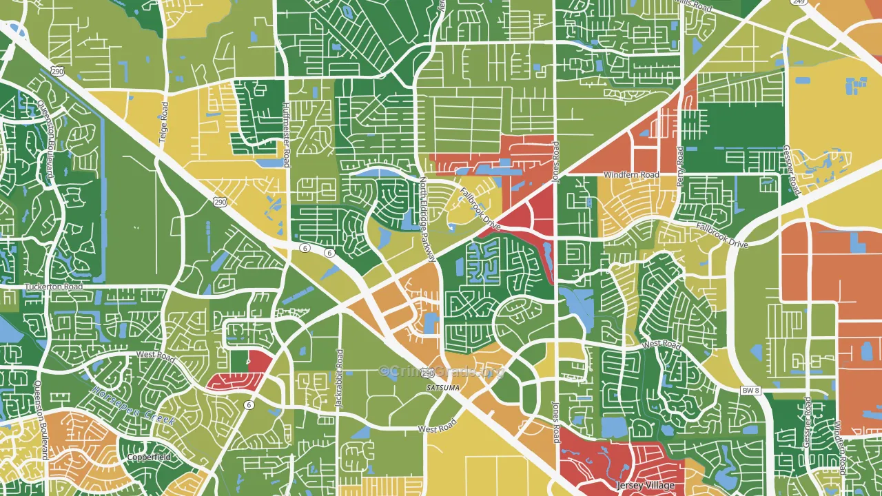 77065, TX Map of Drug-Related Crime Rates