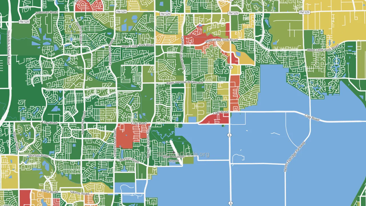 77084, TX Map of Drug-Related Crime Rates