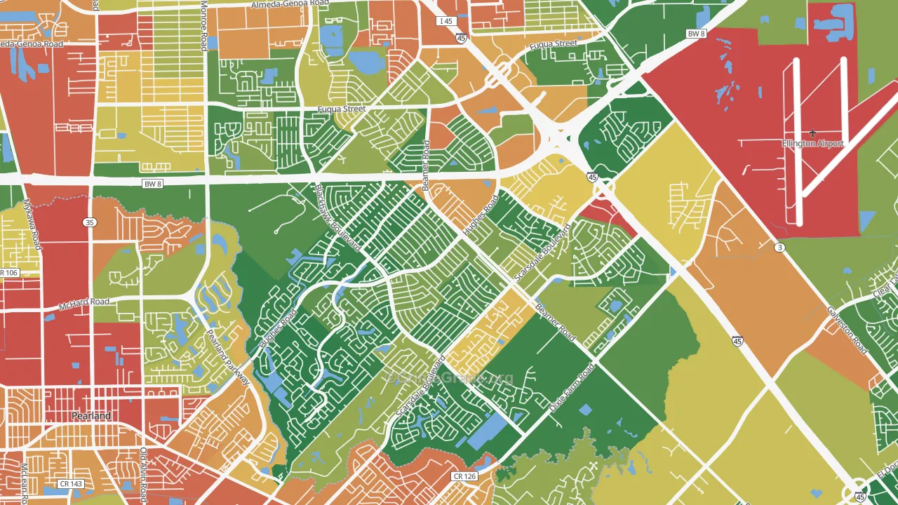 77089, TX Map of Drug-Related Crime Rates