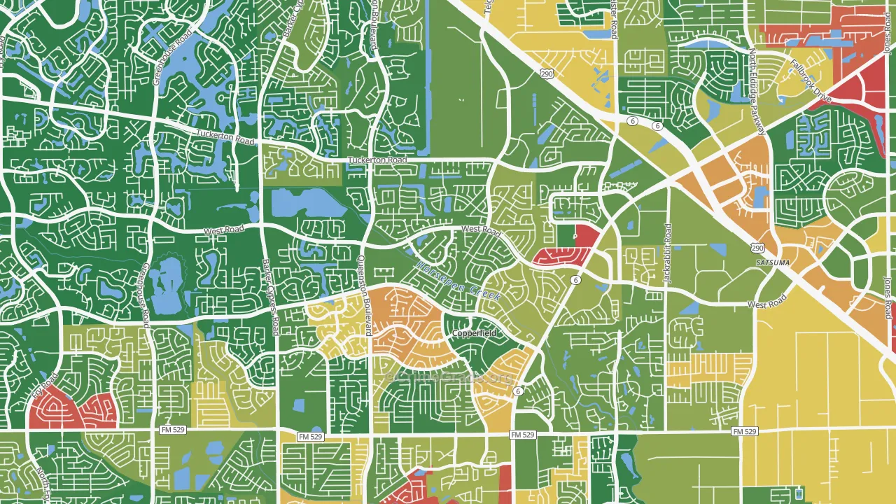 77095, TX Map of Drug-Related Crime Rates
