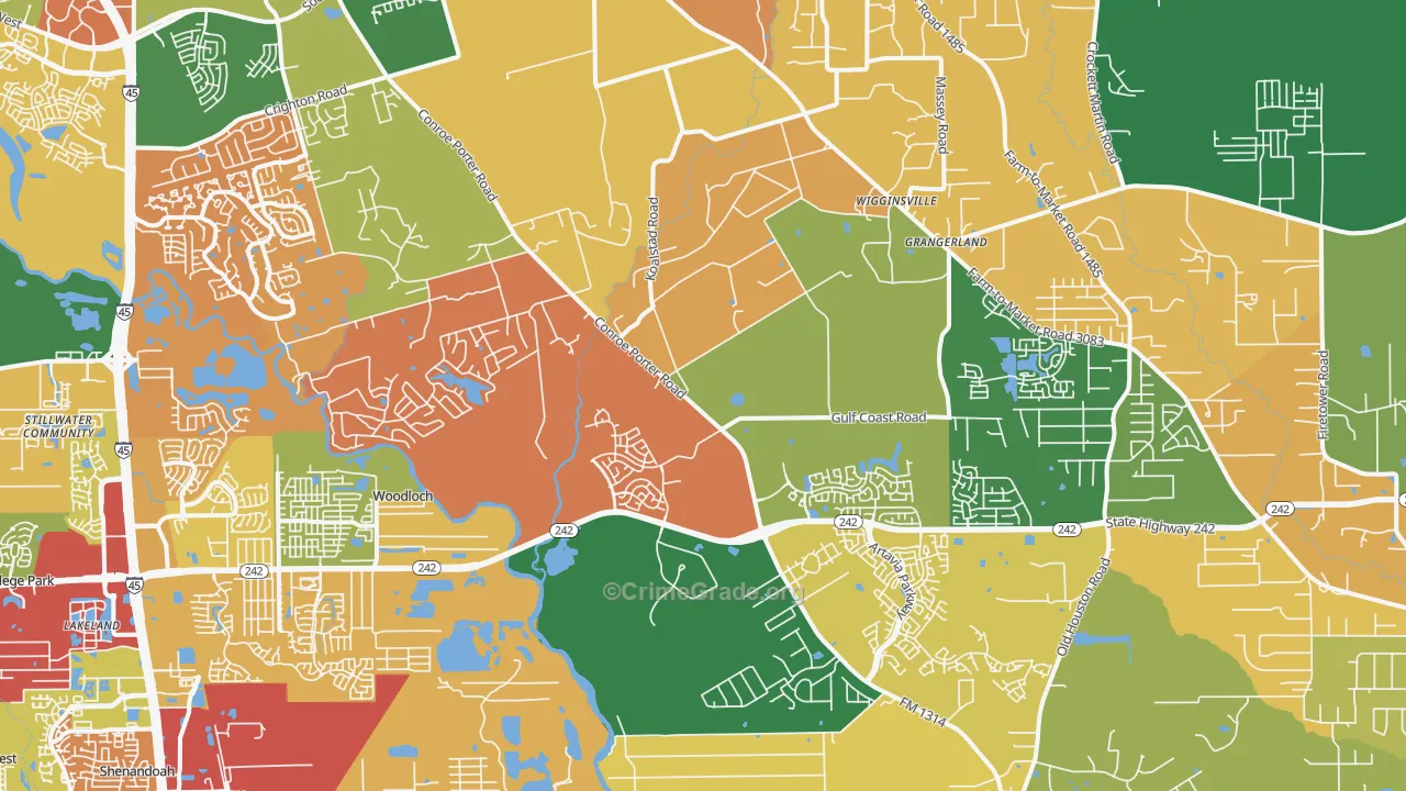 77302, TX Map of Drug-Related Crime Rates