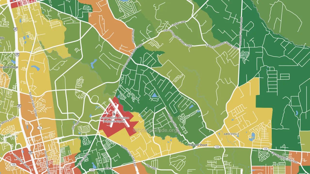 77303, TX Map of Drug-Related Crime Rates