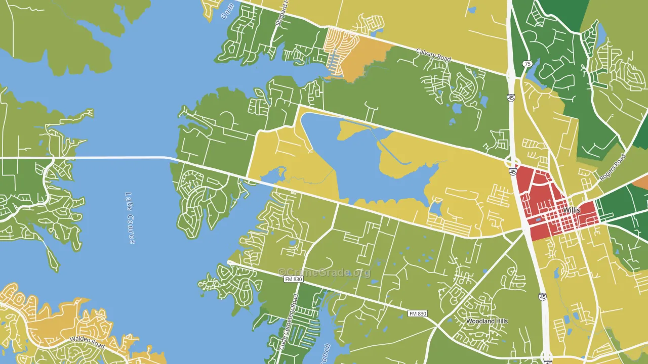 77318, TX Map of Drug-Related Crime Rates