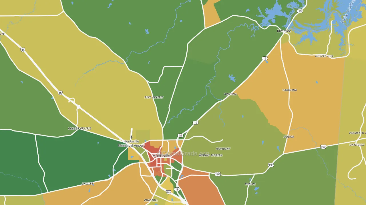 77320, TX Map of Drug-Related Crime Rates