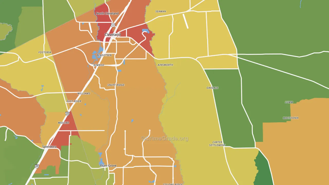 77327, TX Map of Drug-Related Crime Rates
