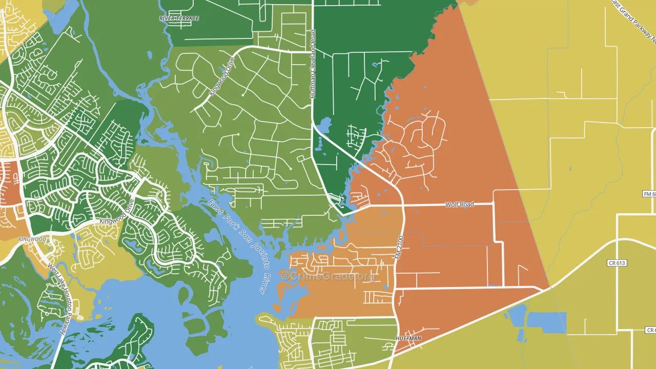 77336, TX Map of Drug-Related Crime Rates