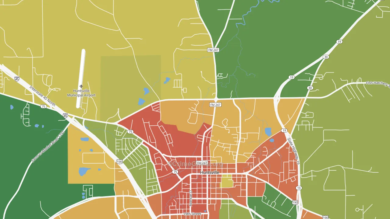 77342, TX Map of Drug-Related Crime Rates