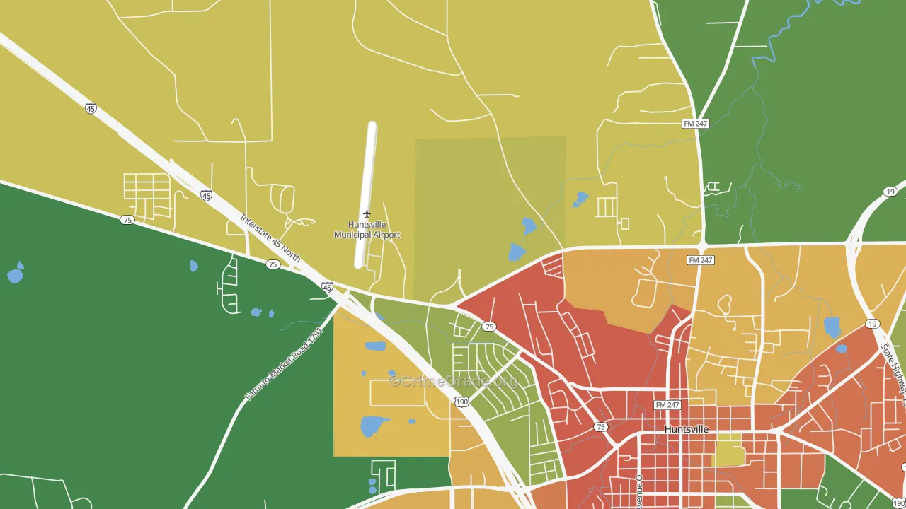 77349, TX Map of Drug-Related Crime Rates