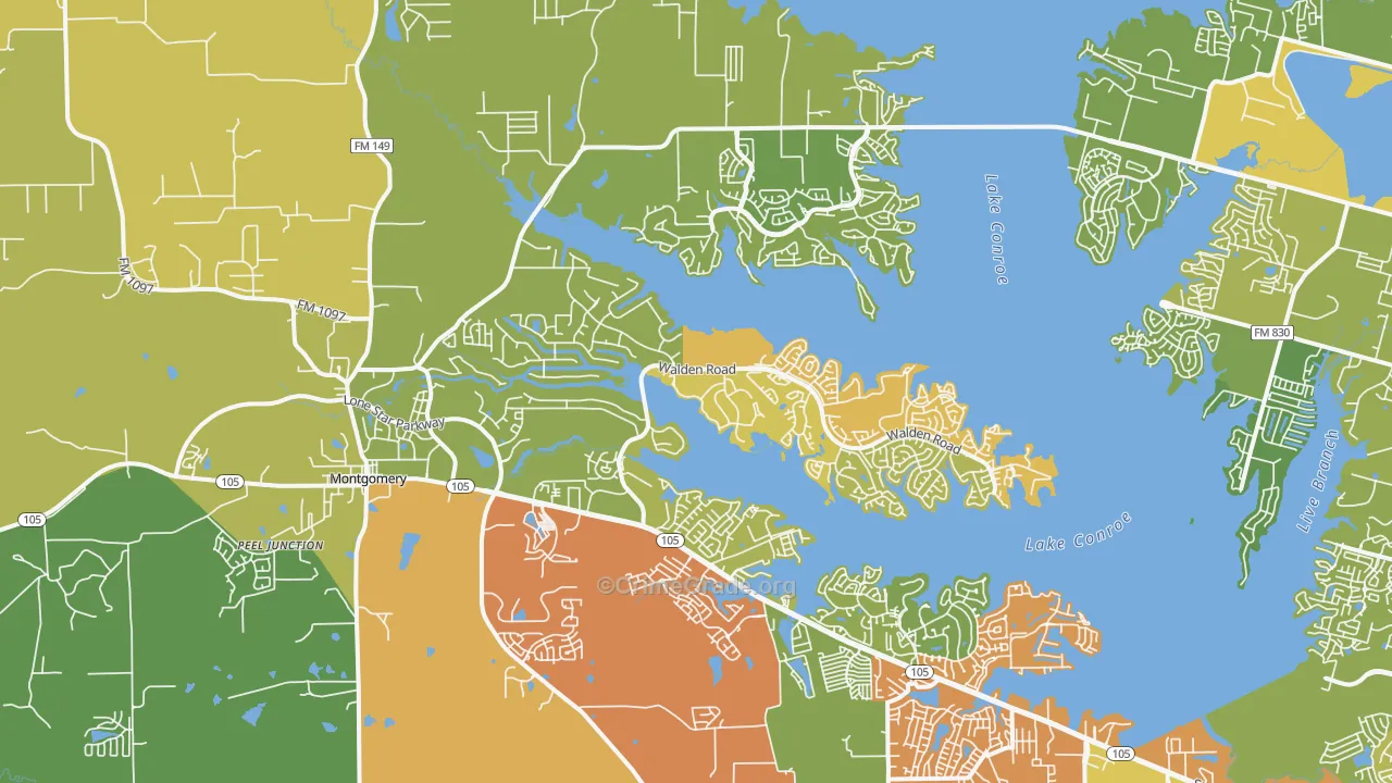 77356, TX Map of Drug-Related Crime Rates