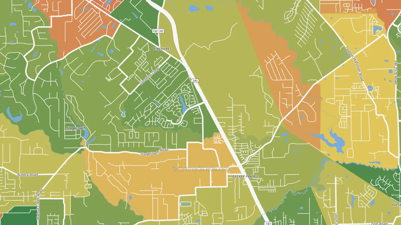 77362, TX Map of Drug-Related Crime Rates