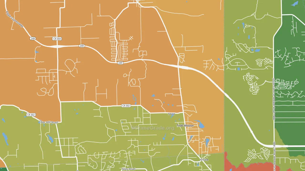 77363, TX Map of Drug-Related Crime Rates