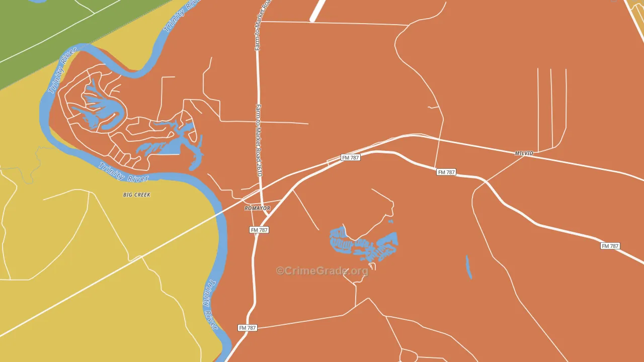 77368, TX Map of Drug-Related Crime Rates
