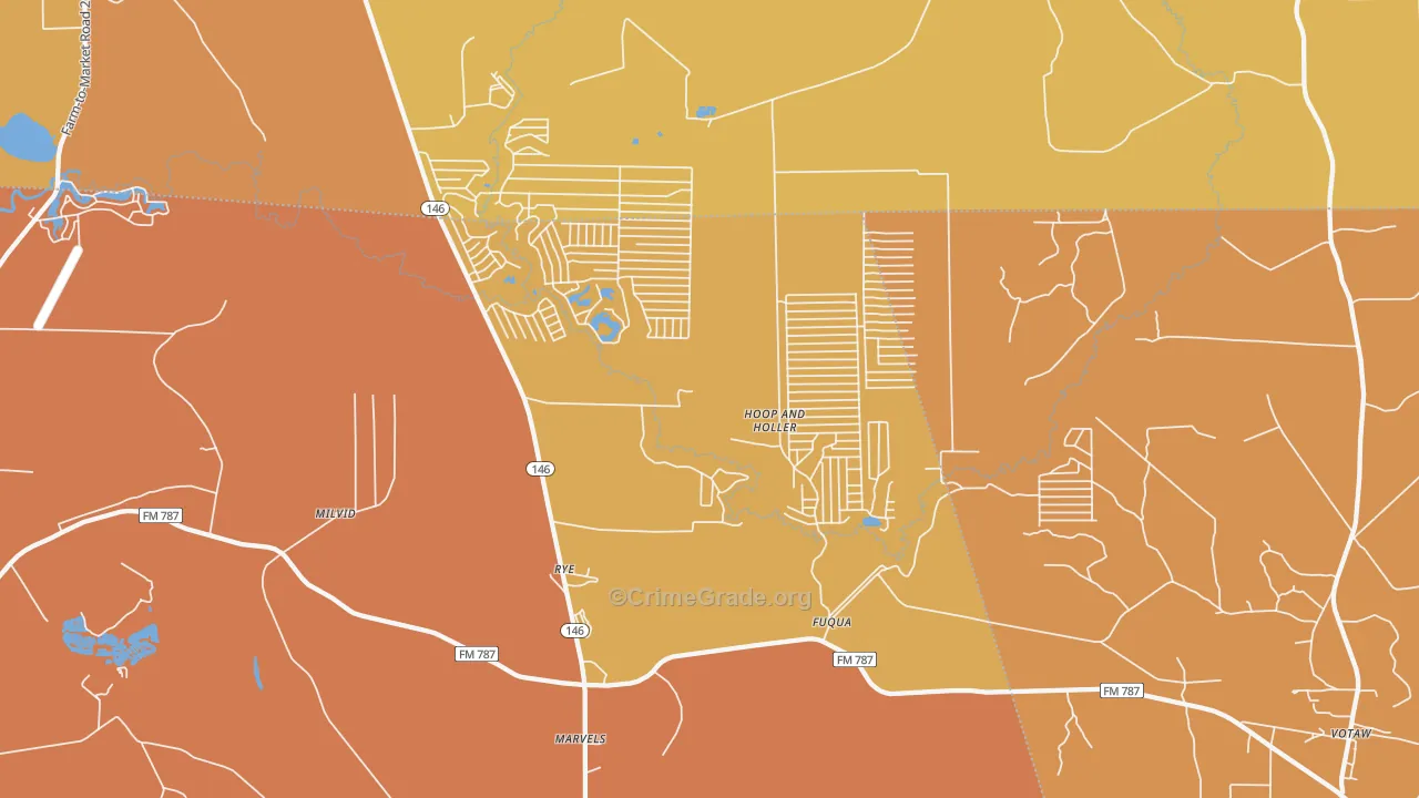 77369, TX Map of Drug-Related Crime Rates