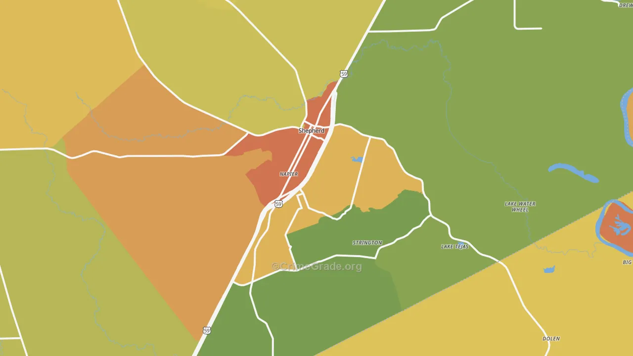 77371, TX Map of Drug-Related Crime Rates
