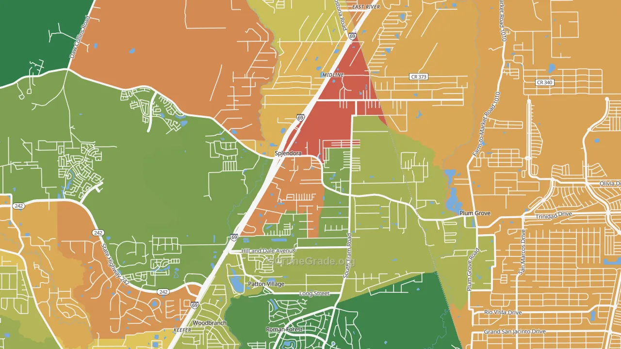 77372, TX Map of Drug-Related Crime Rates