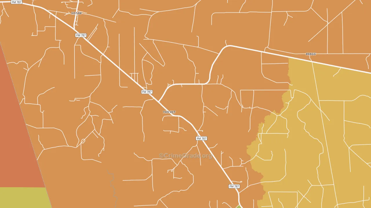 77374, TX Map of Drug-Related Crime Rates