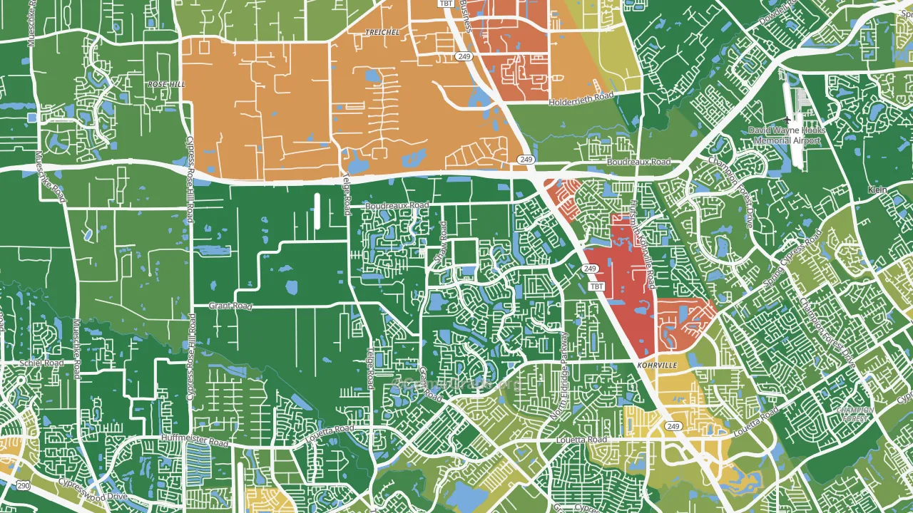 77377, TX Map of Drug-Related Crime Rates