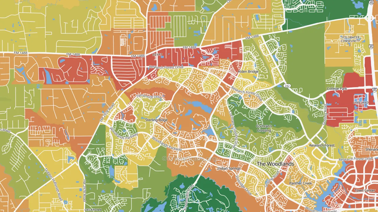 77382, TX Map of Drug-Related Crime Rates