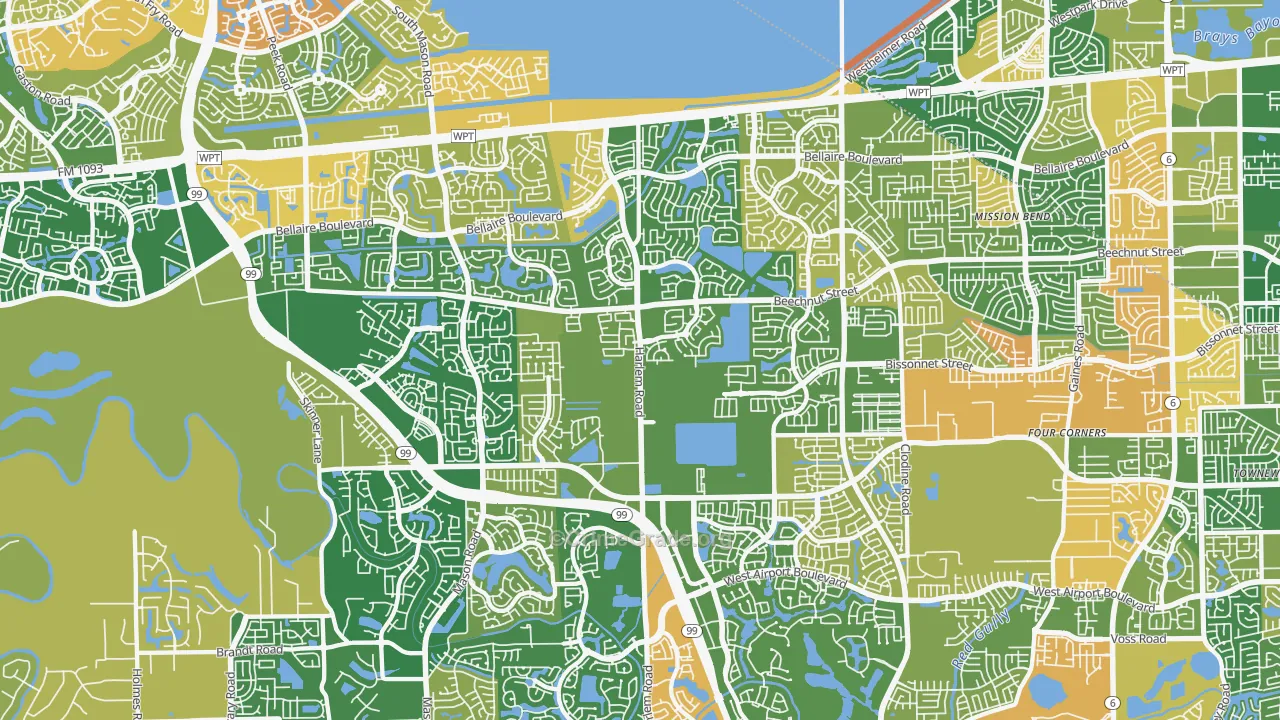77407, TX Map of Drug-Related Crime Rates