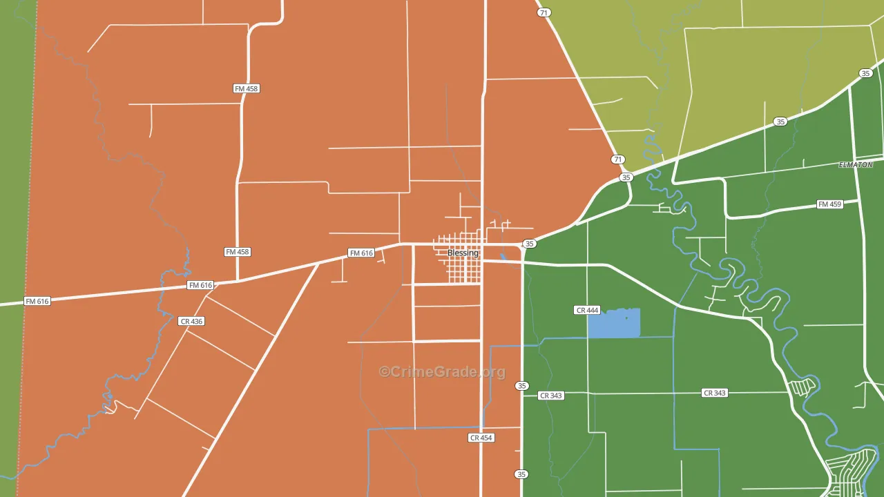 77419, TX Map of Drug-Related Crime Rates