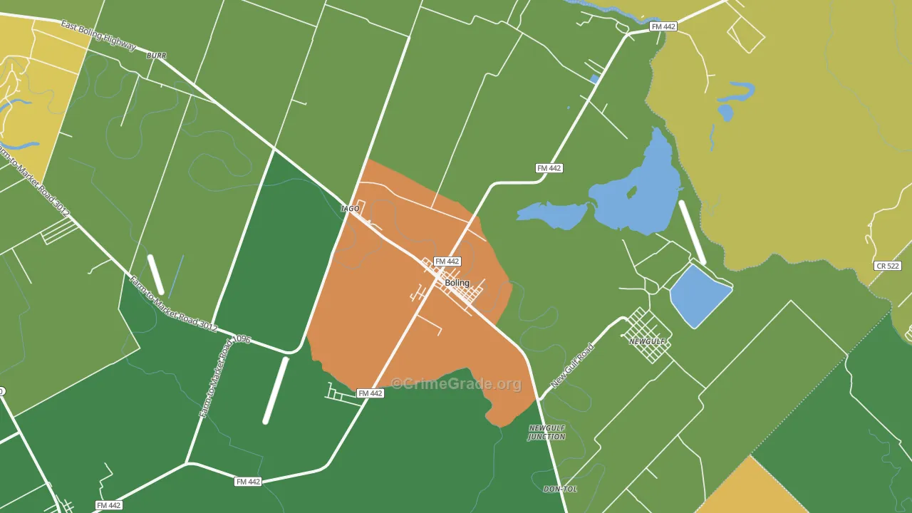 77420, TX Map of Drug-Related Crime Rates