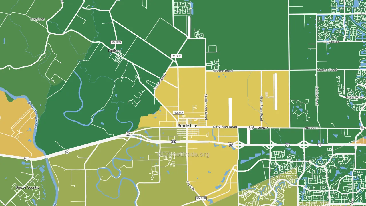 77423, TX Map of Drug-Related Crime Rates