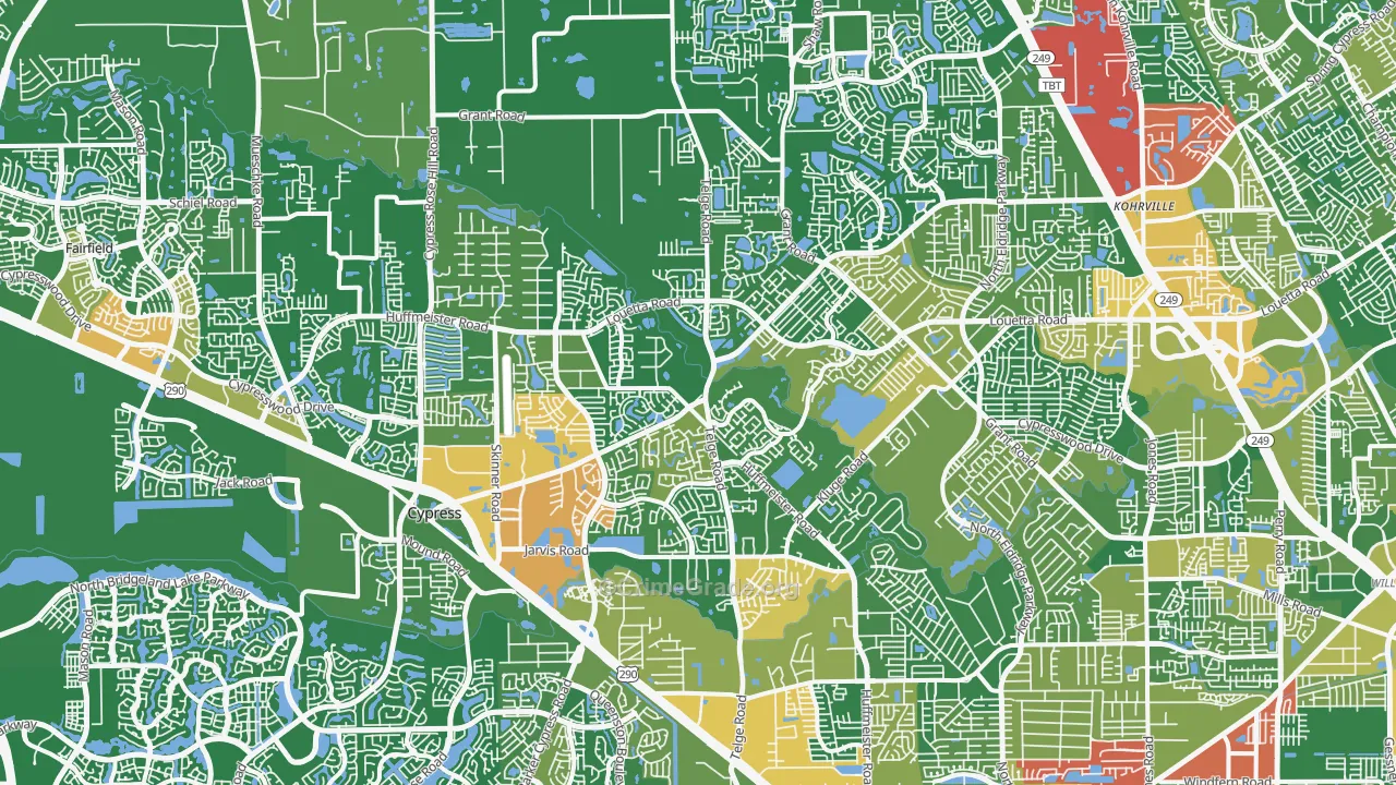 77429, TX Map of Drug-Related Crime Rates
