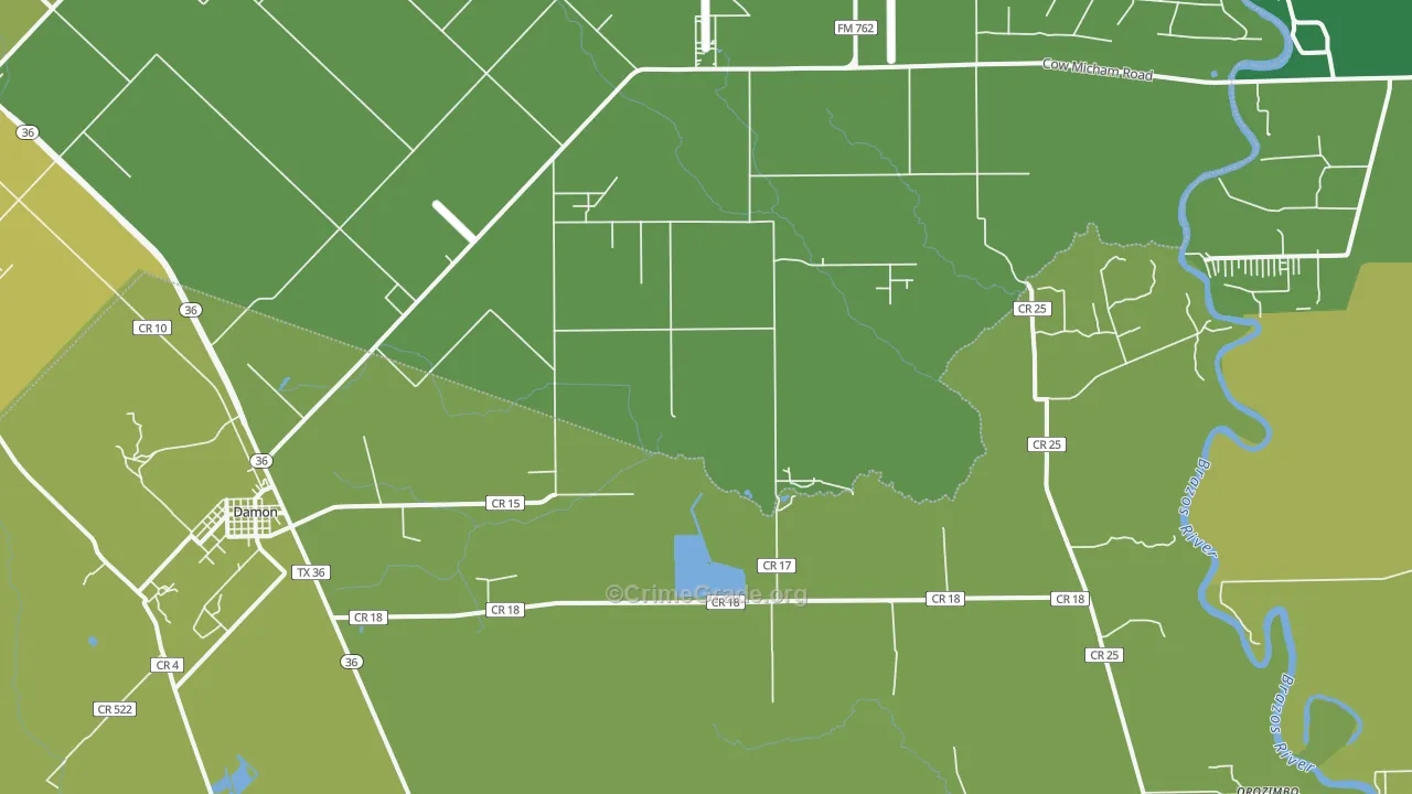 77430, TX Map of Drug-Related Crime Rates