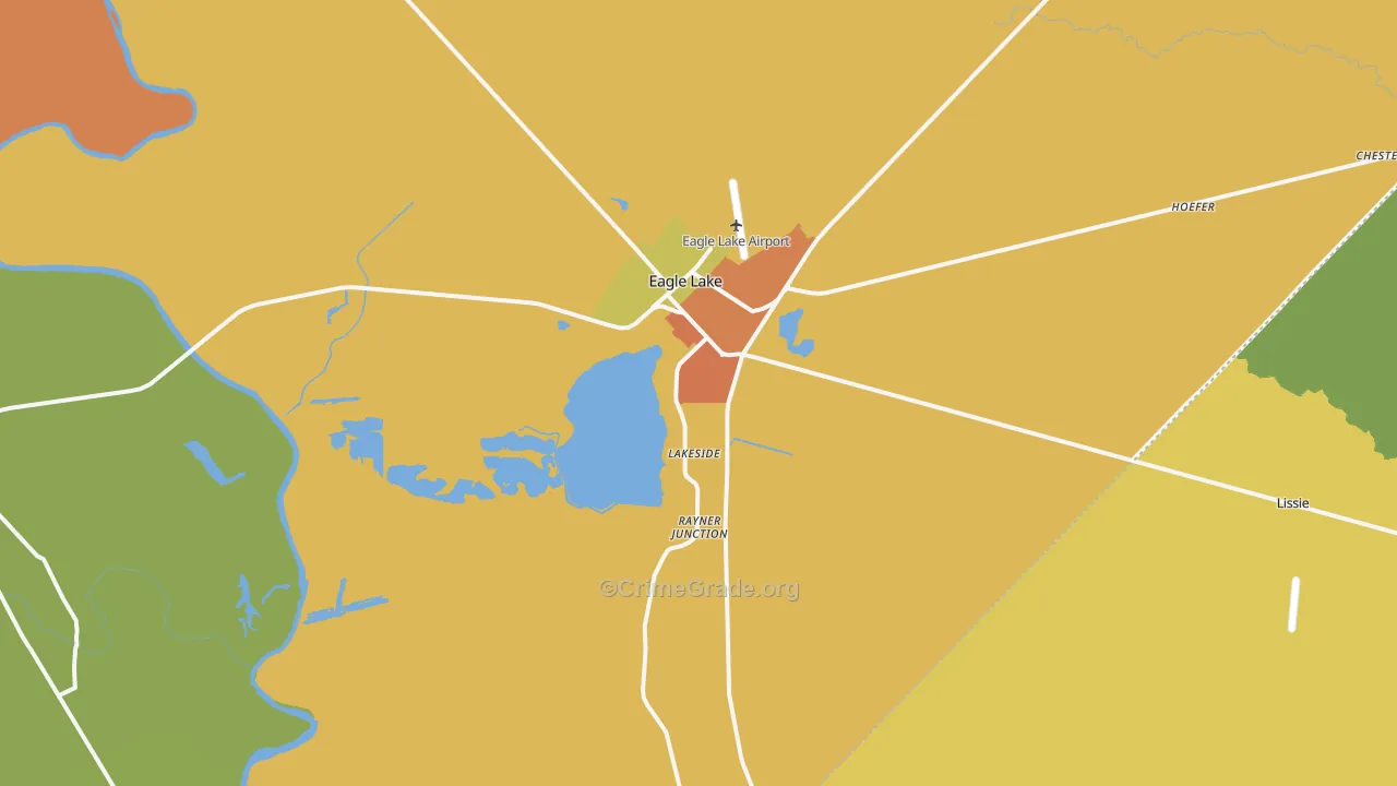 77434, TX Map of Drug-Related Crime Rates