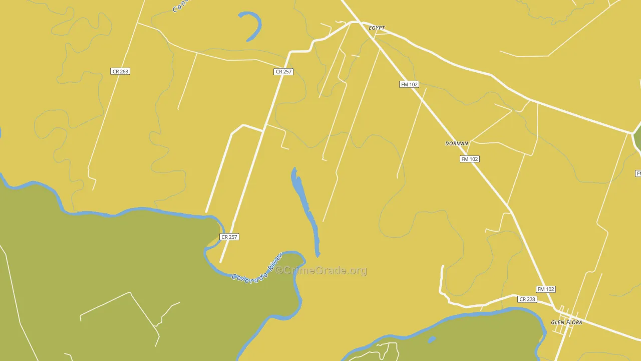 77436, TX Map of Drug-Related Crime Rates