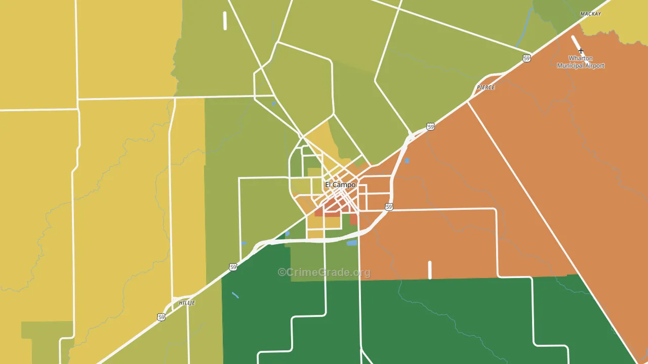 77437, TX Map of Drug-Related Crime Rates
