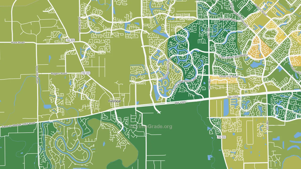 77441, TX Map of Drug-Related Crime Rates