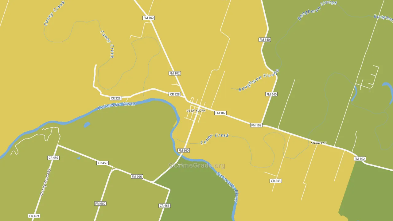 77443, TX Map of Drug-Related Crime Rates