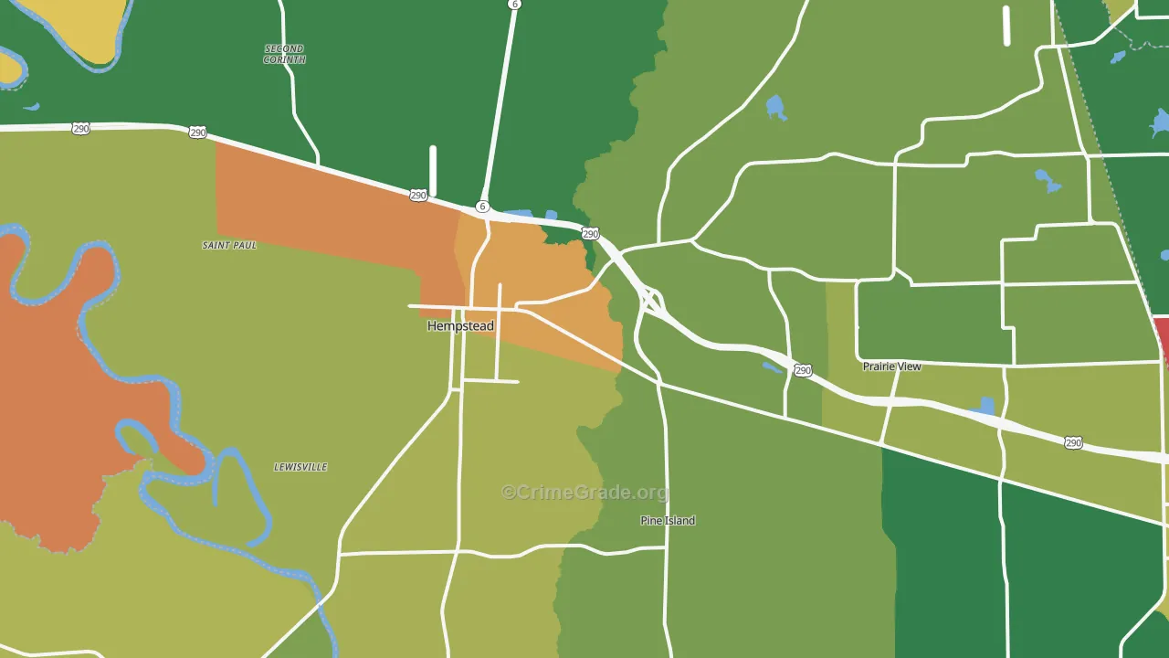 77445, TX Map of Drug-Related Crime Rates