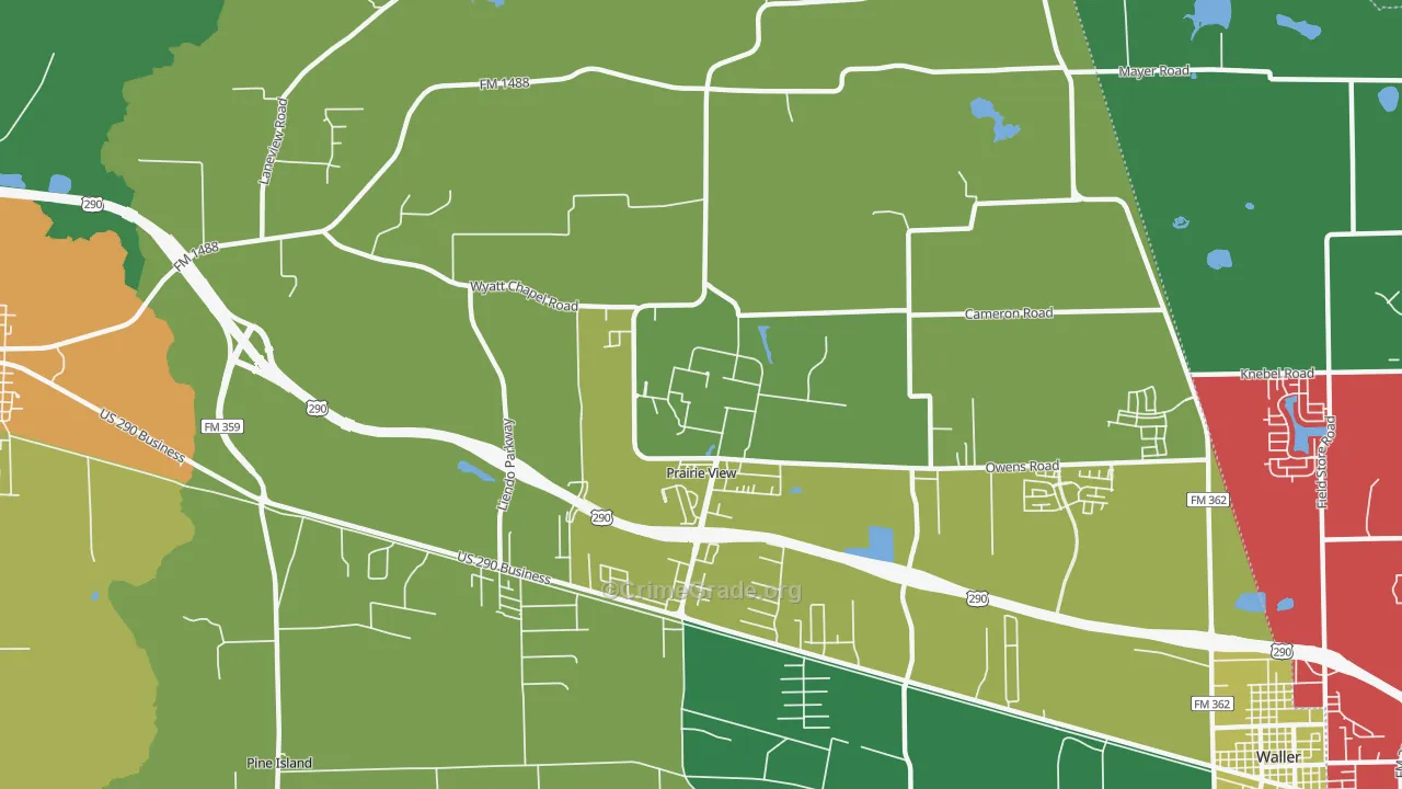 77446, TX Map of Drug-Related Crime Rates