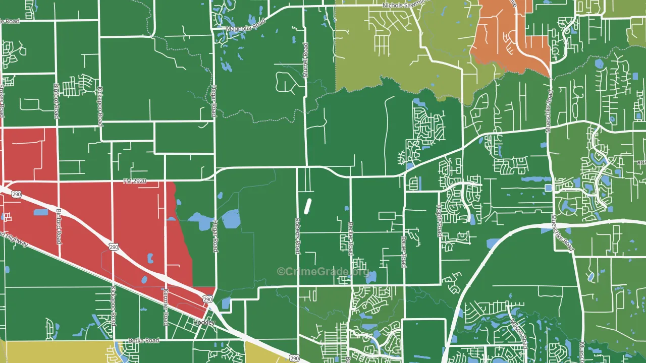 77447, TX Map of Drug-Related Crime Rates