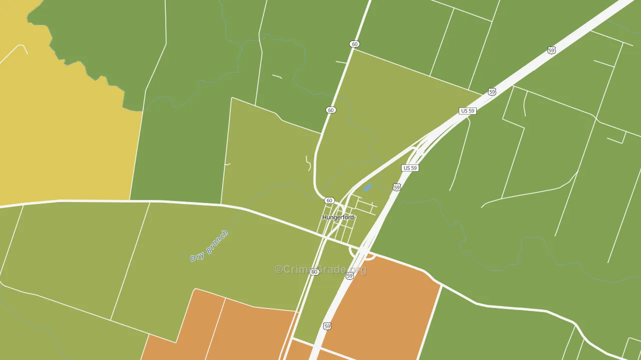 77448, TX Map of Drug-Related Crime Rates