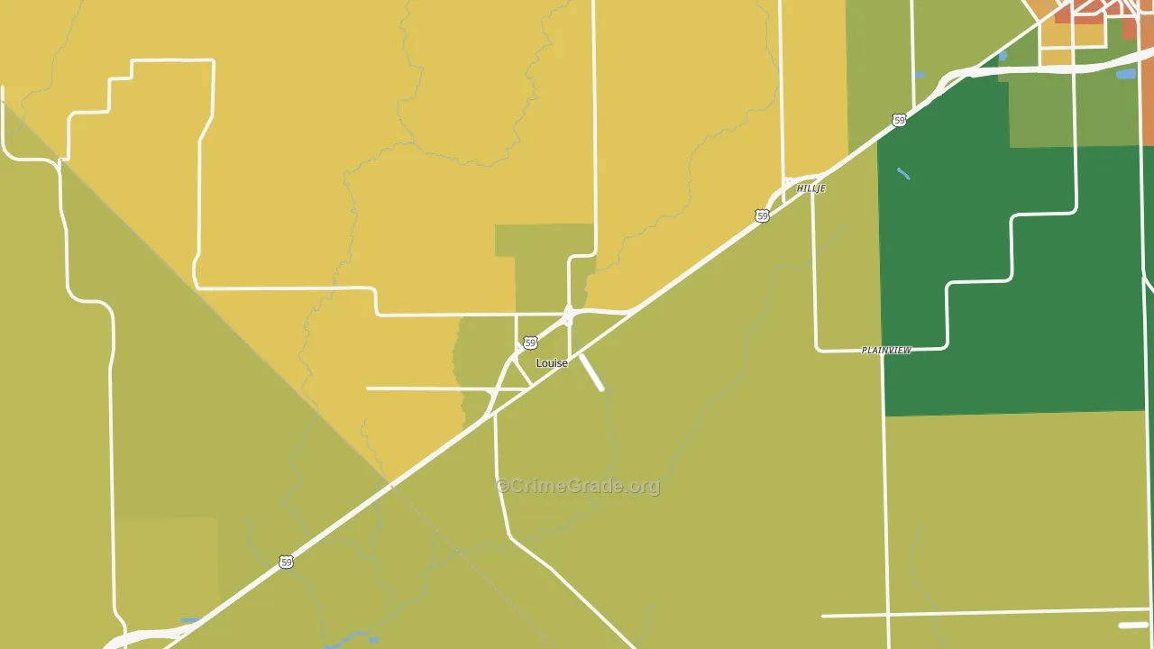 77455, TX Map of Drug-Related Crime Rates