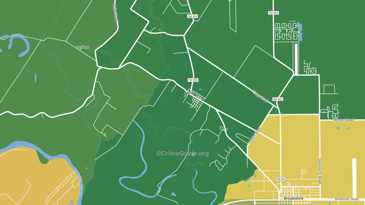 77466, TX Map of Drug-Related Crime Rates