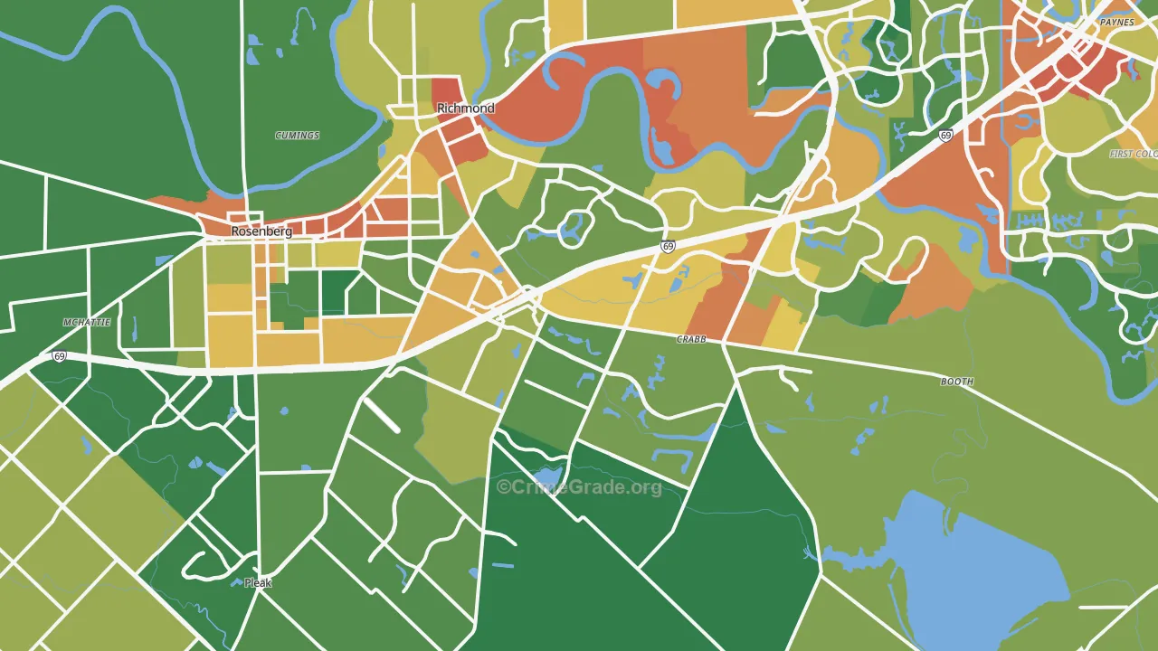 77469, TX Map of Drug-Related Crime Rates