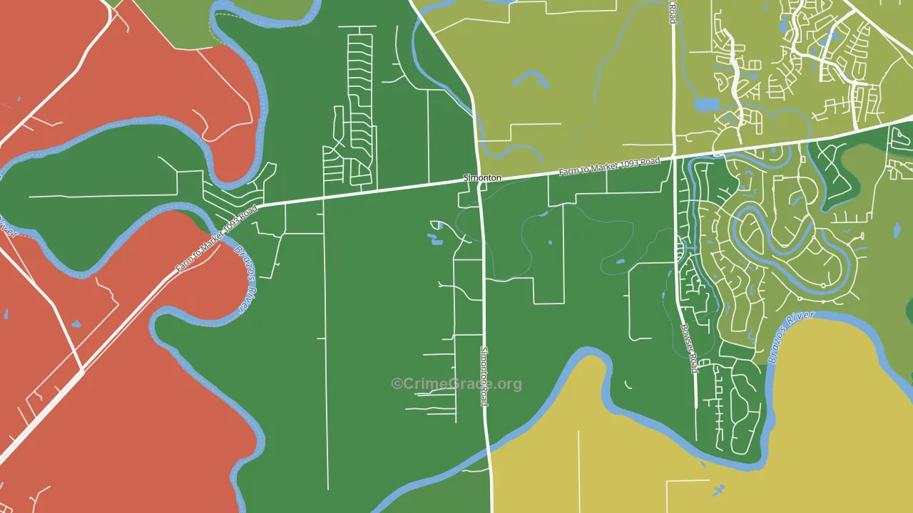 77476, TX Map of Drug-Related Crime Rates