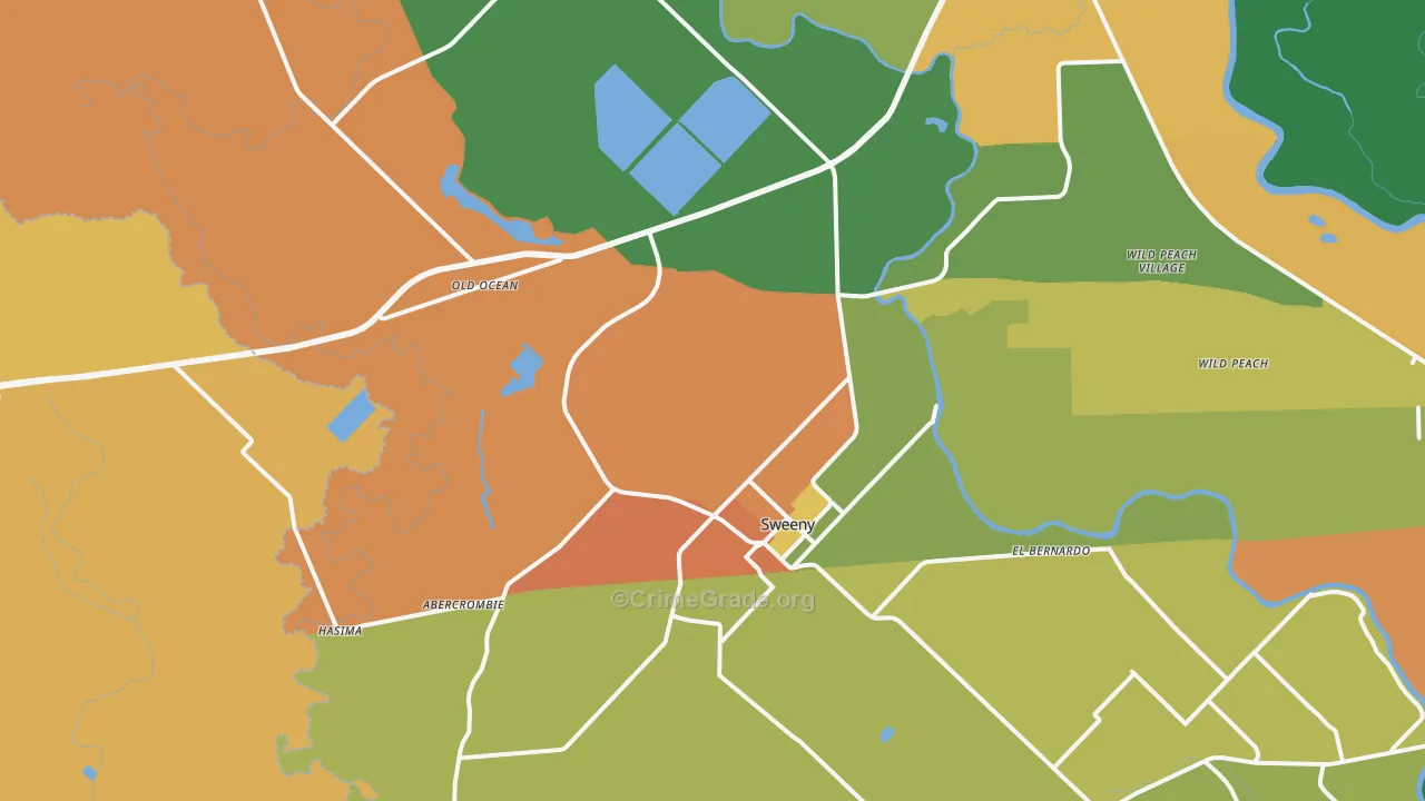 77480, TX Map of Drug-Related Crime Rates