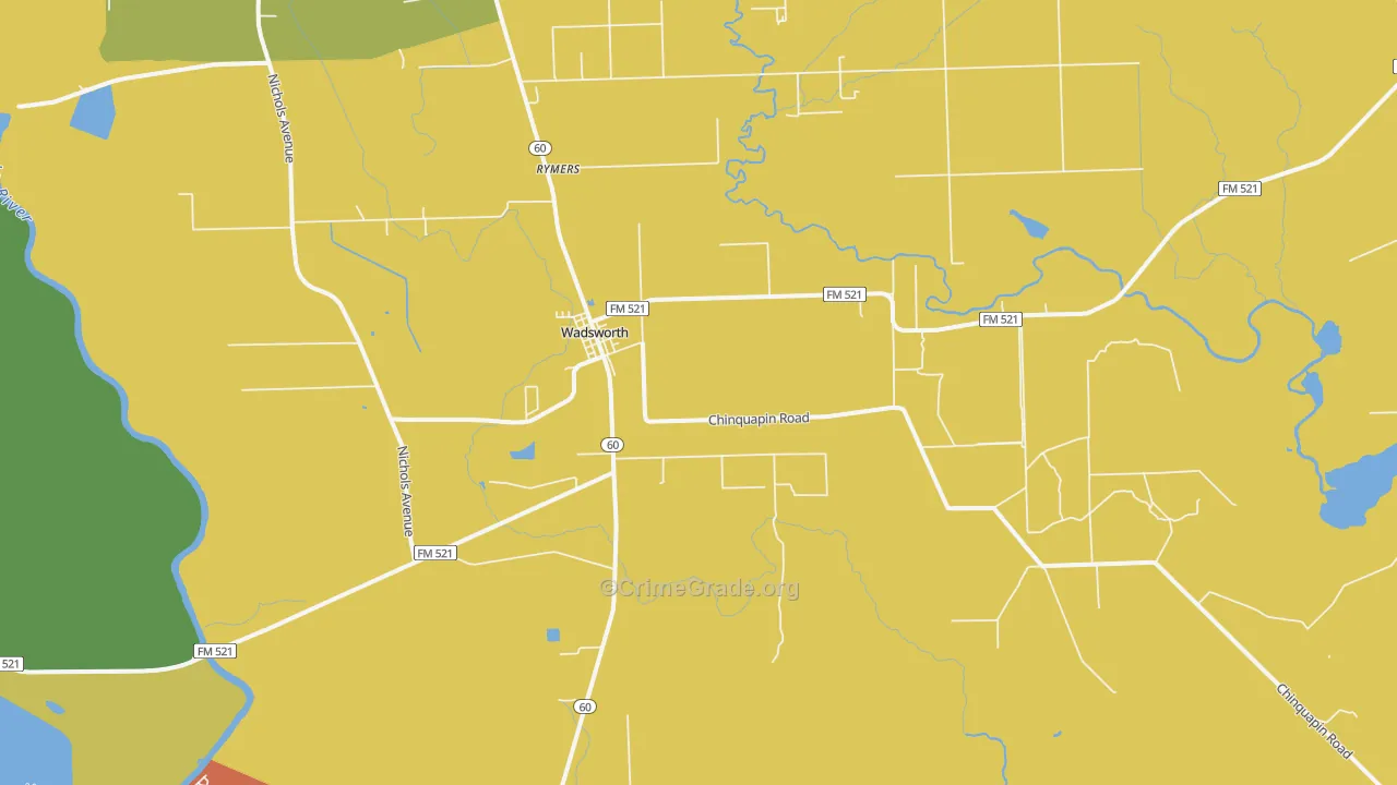 77483, TX Map of Drug-Related Crime Rates