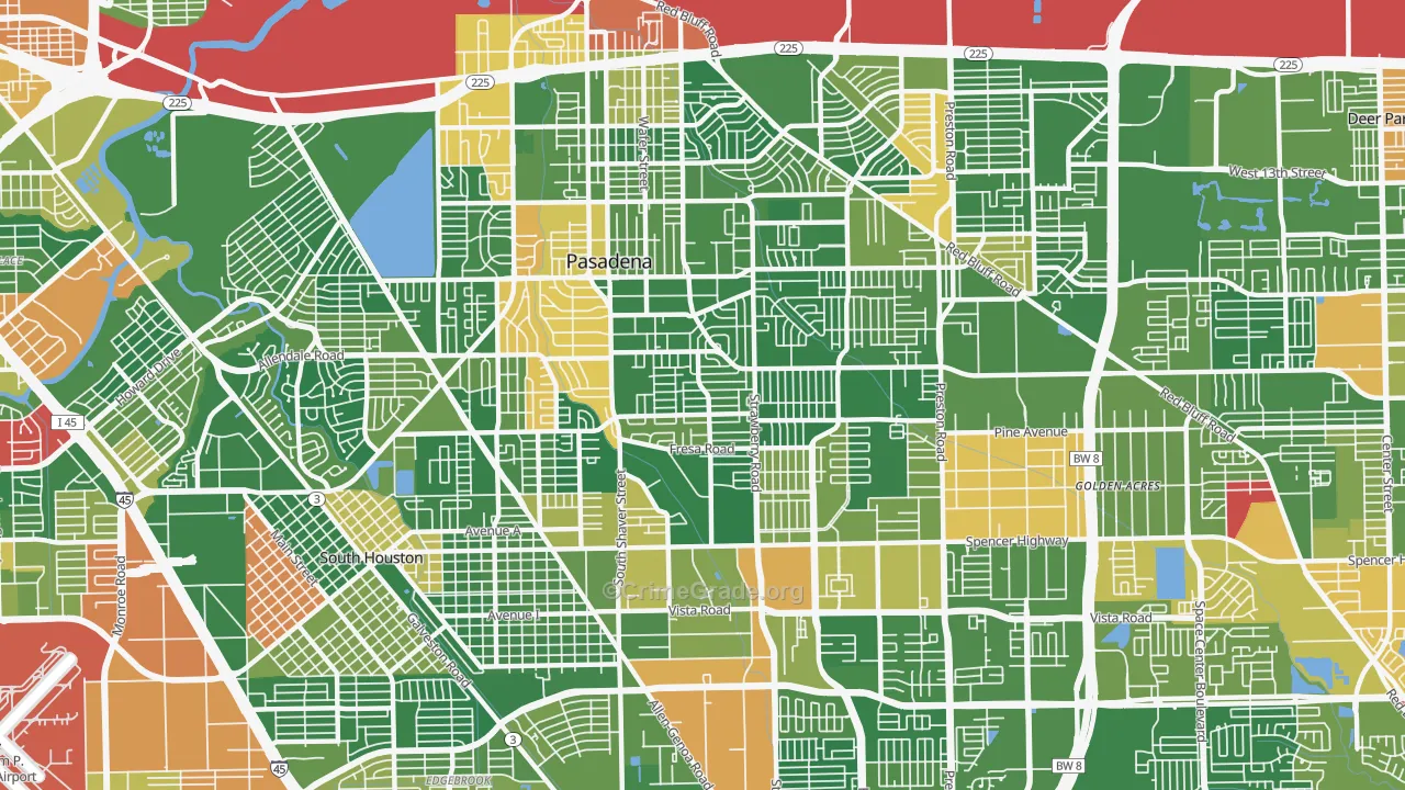 77502, TX Map of Drug-Related Crime Rates