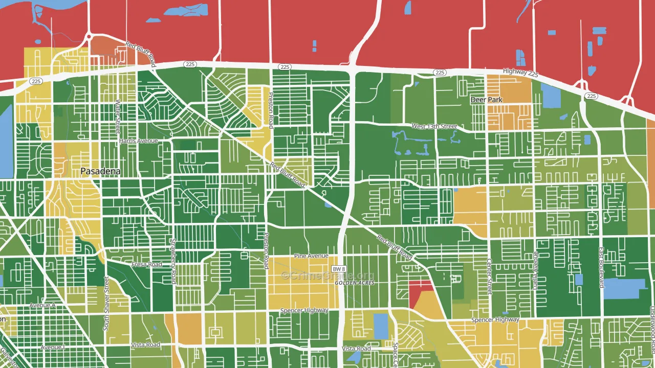 77503, TX Map of Drug-Related Crime Rates