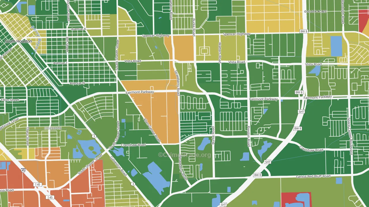 77504, TX Map of Drug-Related Crime Rates