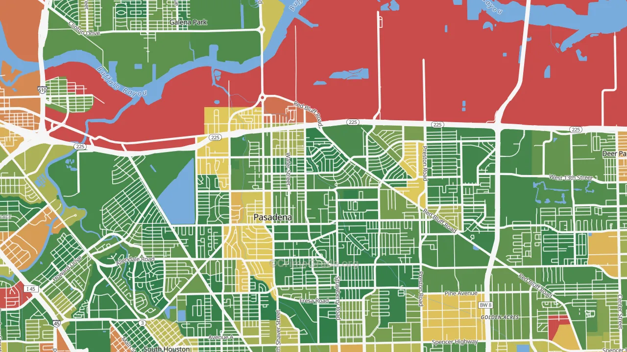 77506, TX Map of Drug-Related Crime Rates