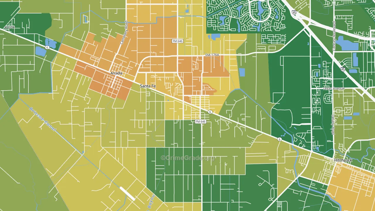 77510, TX Map of Drug-Related Crime Rates