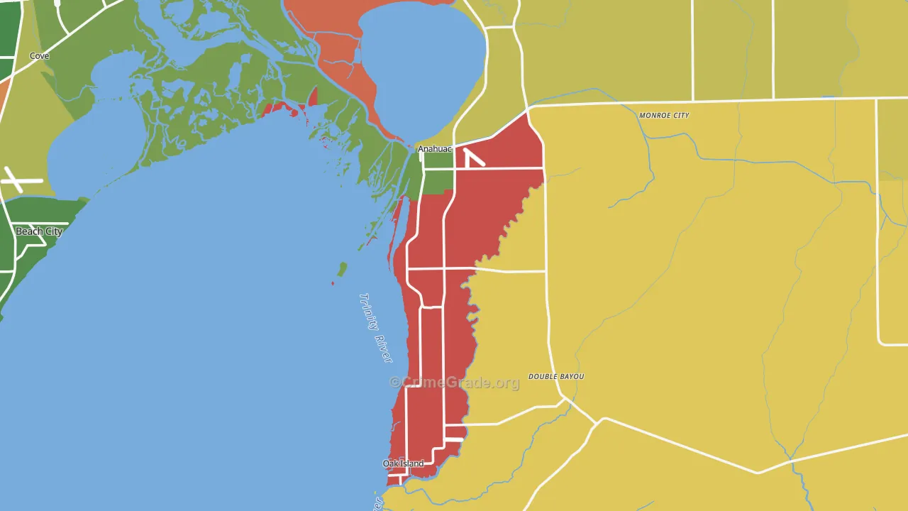 77514, TX Map of Drug-Related Crime Rates